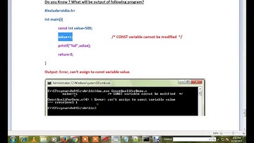 C PROGRAM TUTORIAL  CONSTANT QUALIFIER DEMO