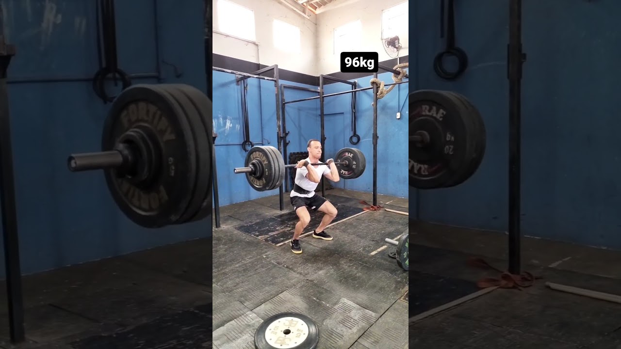 2x hang squat clean 96kg 