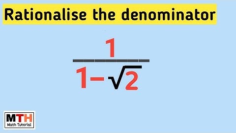 Rationalise the denominator of  1/1-root(2) || Fraction of surds || Rationalization