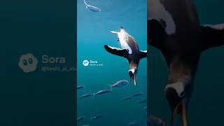 Sora AI: Mind-Blowing Underwater Penguin (100% AI)#SoraAI​#OpenAI ​#AI ​#Nature ​#Penguin #wildlife