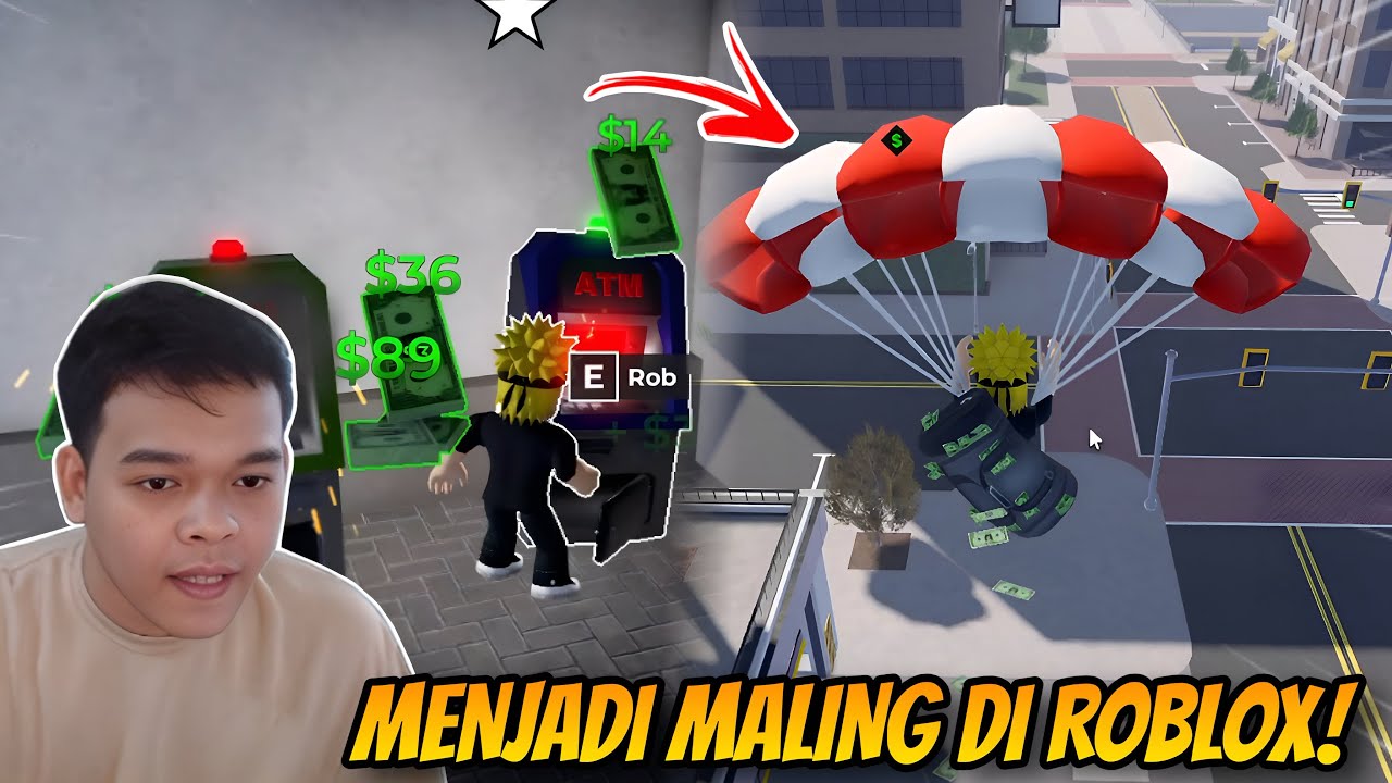 AKU MENJADI MALING DI ROBLOX! MERAMPOK ATM DAN KABUR DARI POLISI | ROBLOX