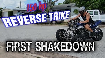 Reverse Trike Part 3 - First Shakedown, custom clutch cable, DIY rollbar