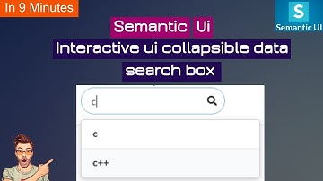 coding semantic ui search box with data output|search box|collapsible search box|semantic ui search