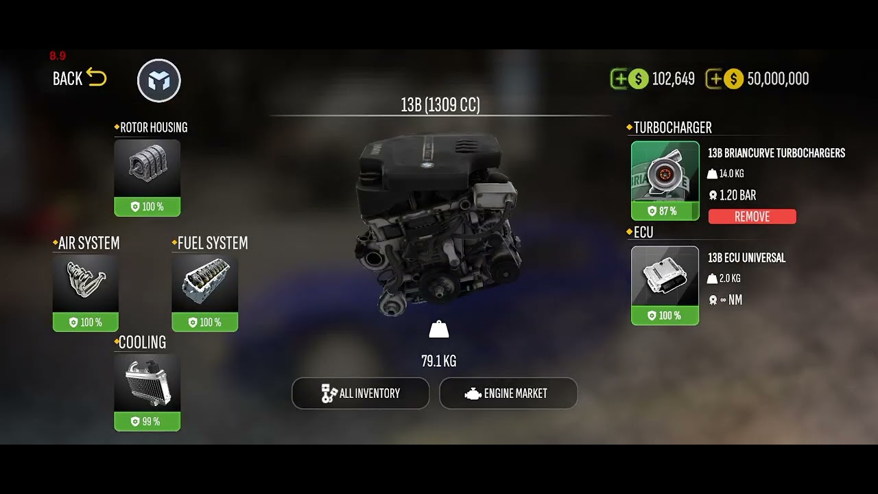 The  rotary engine name of Mazda rx8 in car parking multiplayer 2 