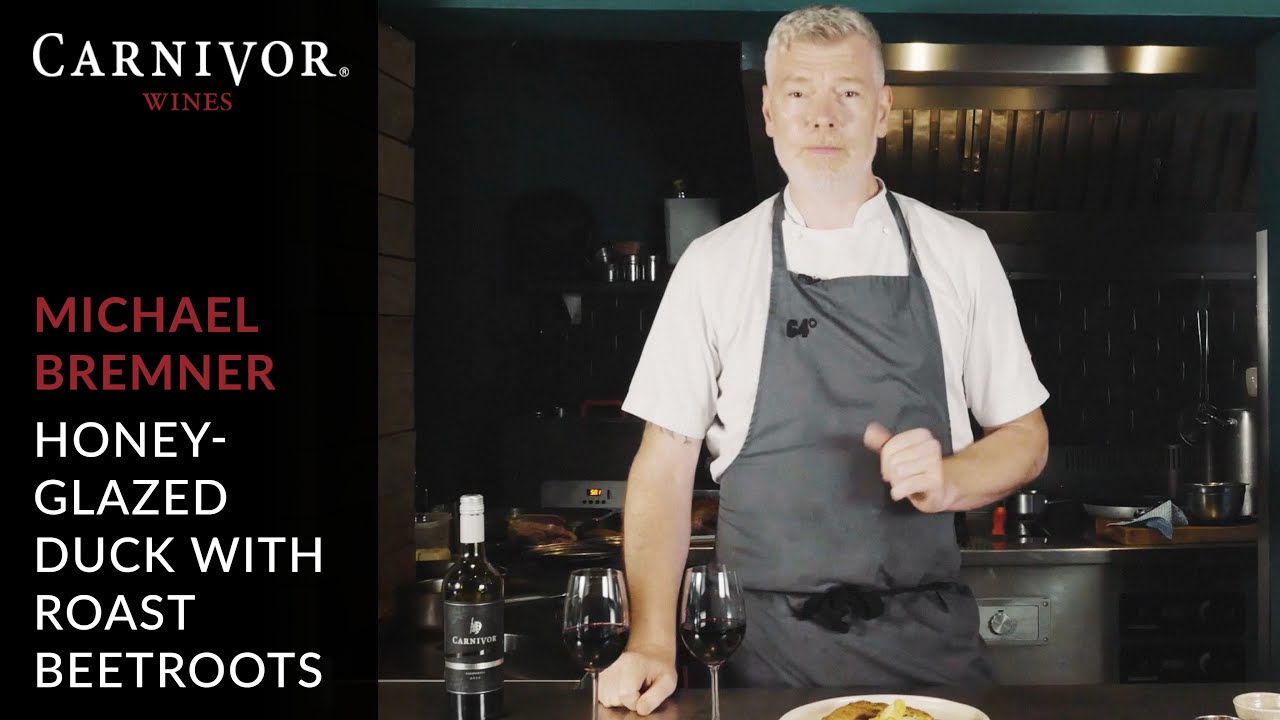 Honey-Glazed Duck with Roast Beetroots, Hazelnuts & Mint Jus by Michael Bremner