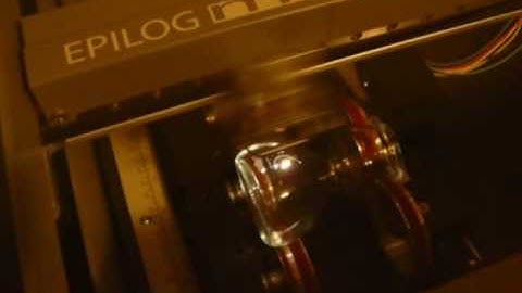Epilog Laser Etching a Quaffer Shot Glass