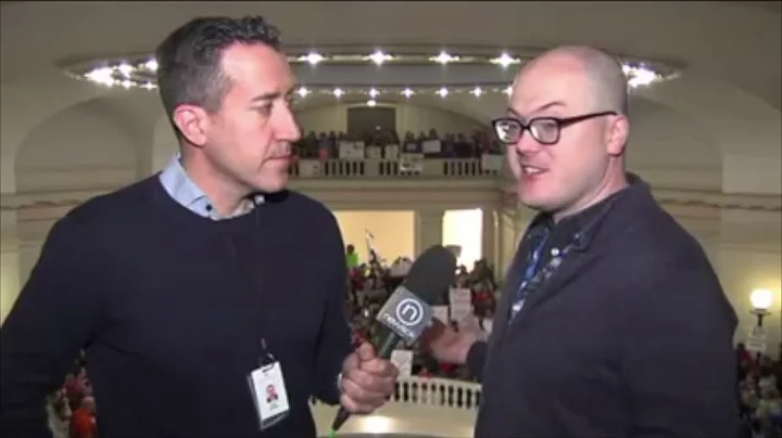 Oklahoma teachers fill the inside of the state Capitol