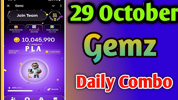 29 October Daily combo code gemz | gemz today daily combo 30 October