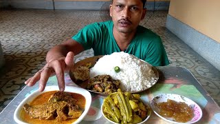 Eating Tilapia Fish Curry with ( Kochur Loti ) Taro Stolon | Indian Food Eating Show