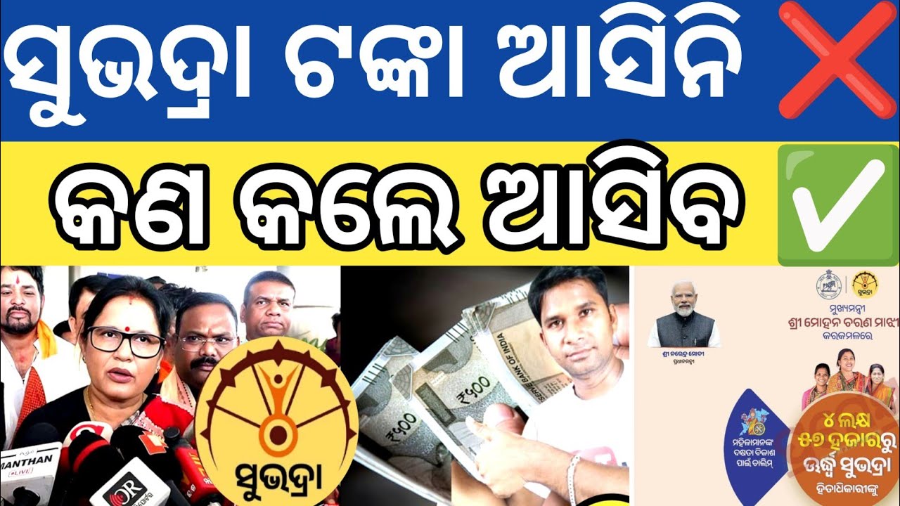 ସୁଭଦ୍ରା ଟଙ୍କା ଆସି ନଥିଲେ ❌କଣ କଲେ ରାତିସୁଦ୍ଧା ଆସିବ ✅ Subhadra yojana money not received today Subhadra 