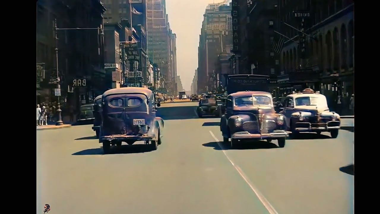 1942 WW2 New York city in color