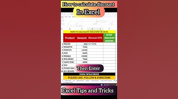 How to calculate discount in Excel, Excel Tips And Tricks 🤔👇#excel #exceltips #shorts  #trending