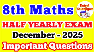 8th Maths Half Yearly Exam important Questions December-2025 8th maths most important sums