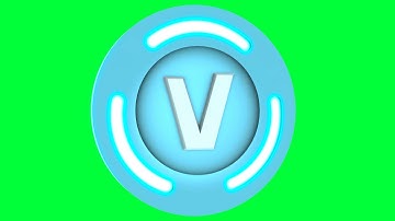 Fortnite V-Bucks Green Screen Logo Loop Chroma Animation