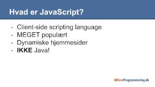 Lær JavaScript #1 | Introduktion til JavaScript programmering