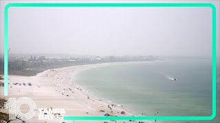 Hazy sky over St. Pete Beach, Florida, caused by Canadian wildfire smoke