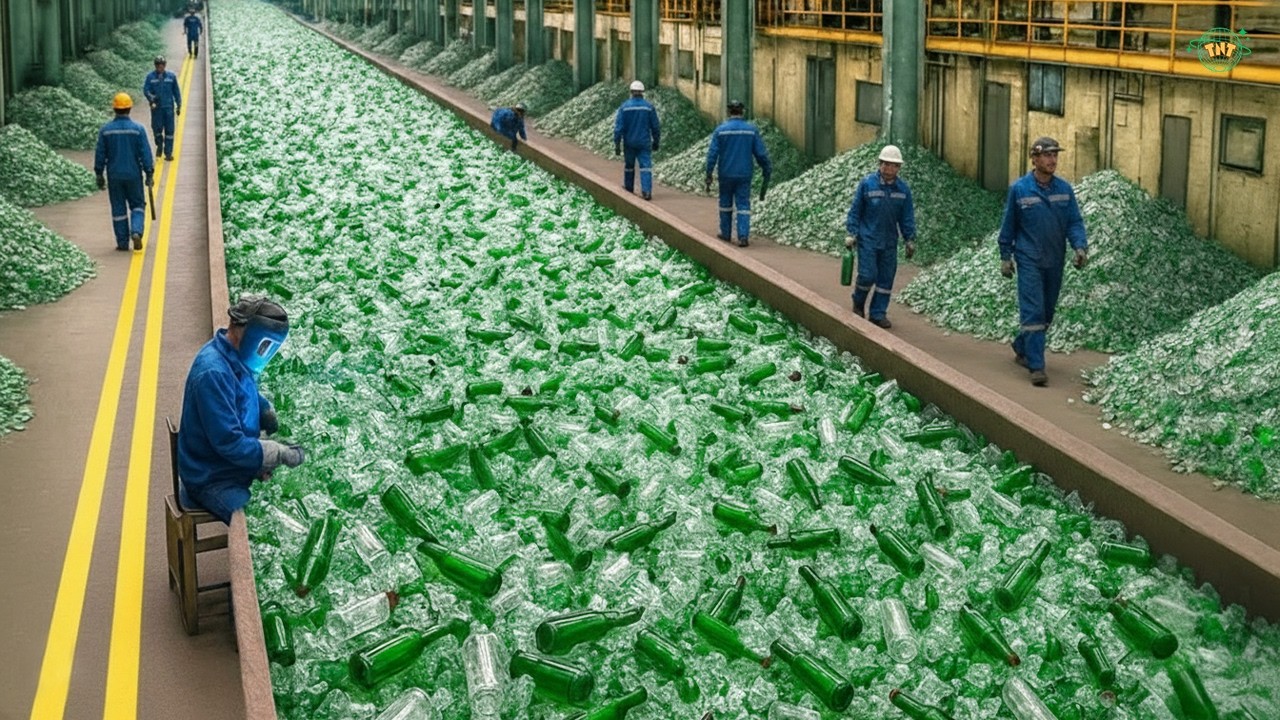 Quy Trình Tái Chế Hàng Triệu Chai Thủy Tinh: Dây Chuyền Khổng Lồ Bạn Chưa Từng Thấy