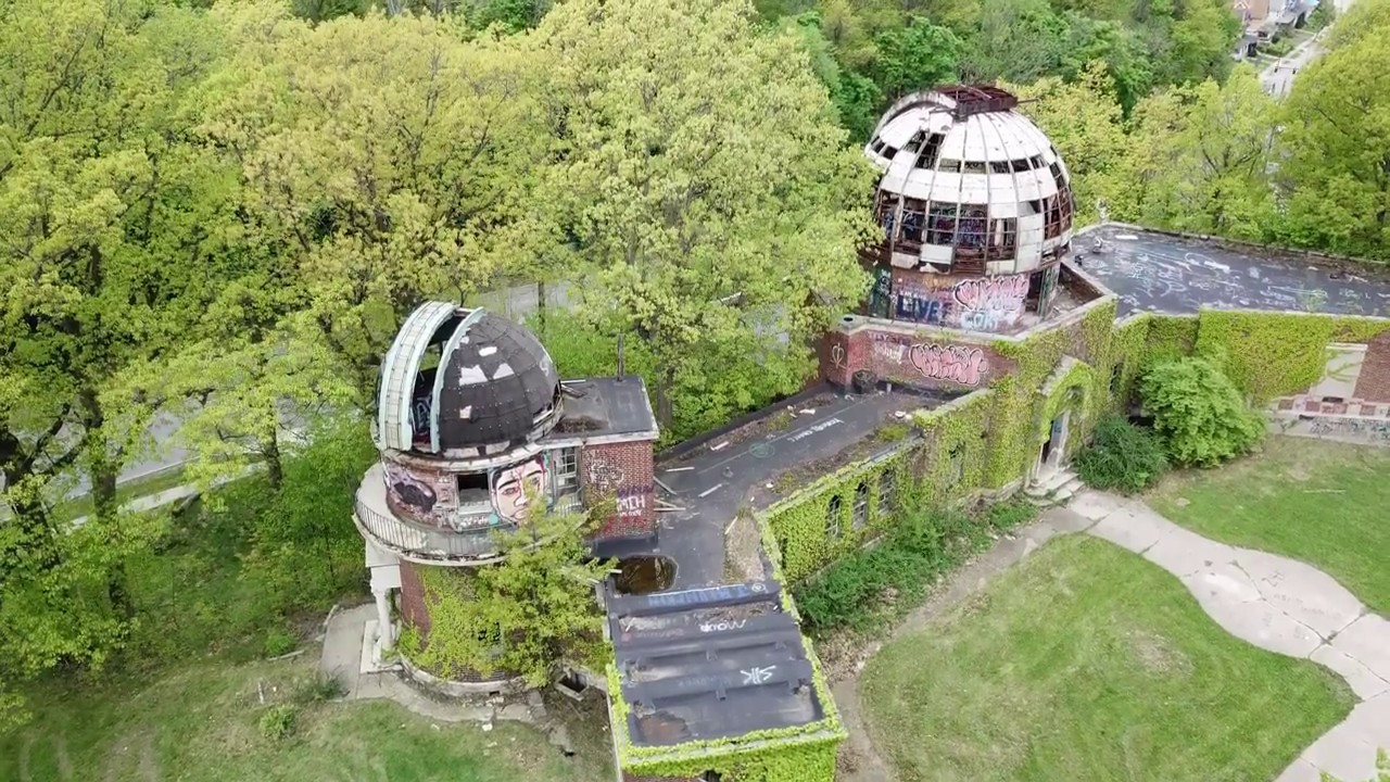 Abandoned Warner And Swasey Observatory East Cleveland Ohio Drone Shots