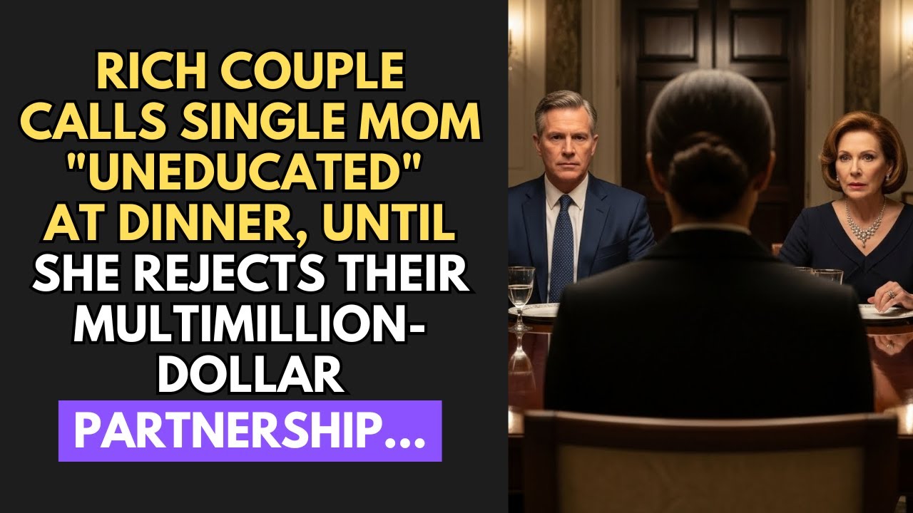 Богатая пара назвала мать-одиночку «необразованной» за ужином, пока она не отказала им в многомил...