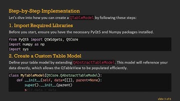 Efficiently Filling a QTableView with Large Datasets in PyQt