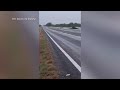 CAUGHT ON CAMERA: Semi-trailer in Texas swept off road