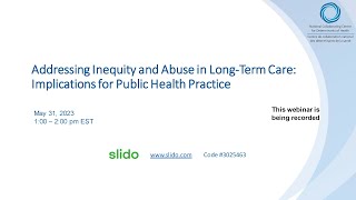 NCCDH Webinar: Addressing Inequity and Abuse in Long-Term Care