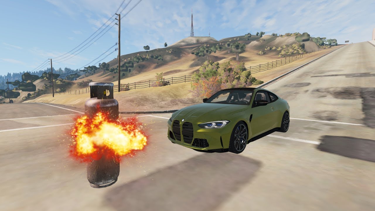 BMW M4 vs PROPANE TANK 😱 BeamNG.Drive YouTube