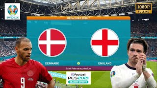 PES 21 | England vs Denmark | UEFA EURO 2020 | PC Gameplay | 1080p HD