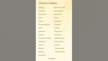 Thumbnail of Different Hobbies