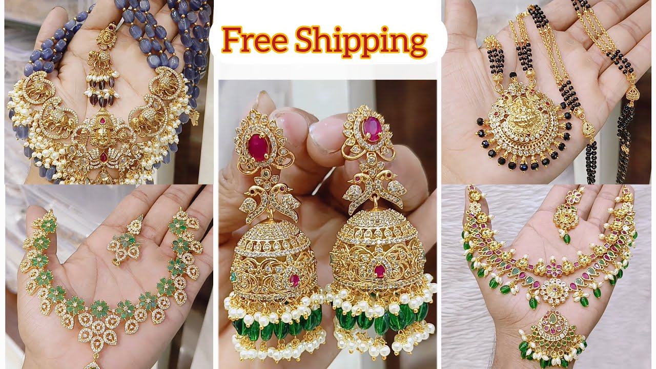 Buy MEENAZ Traditional Temple One Gram Gold Brass Copper South Indian Screw  Back Studs Meenakari Stone Ear Chains Hair Peacock Jhumkas Jhumka Earrings  Combo for Women Girls Wedding chain -GOLD JHUMKI-M102 Online