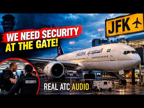 “We Need Security at the Gate!” — Pilots Deal With Unruly Passenger at JFK. REAL ATC.