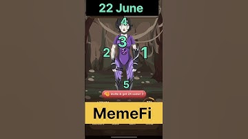 22 June MemeFi Secret Code #crazycryptomintoo #MemeFi #viralshorts