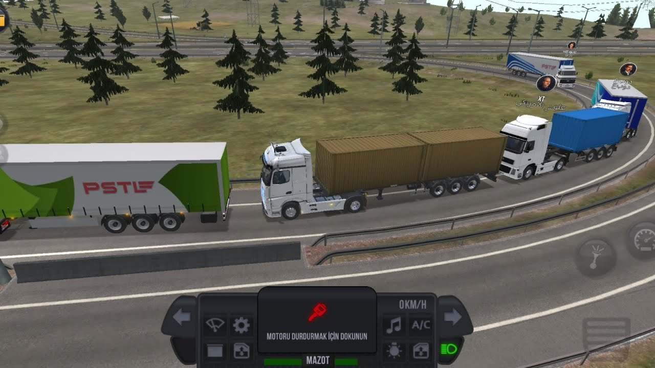 Turck Simülatör Ultimate Online Multiplay oynuyoruz adam yolu kapattı trafik kilit