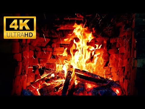 The COZIEST Burning Fireplace 4K UHD Relaxing Fireplace With Dancing Flames Fireplace Ambience 