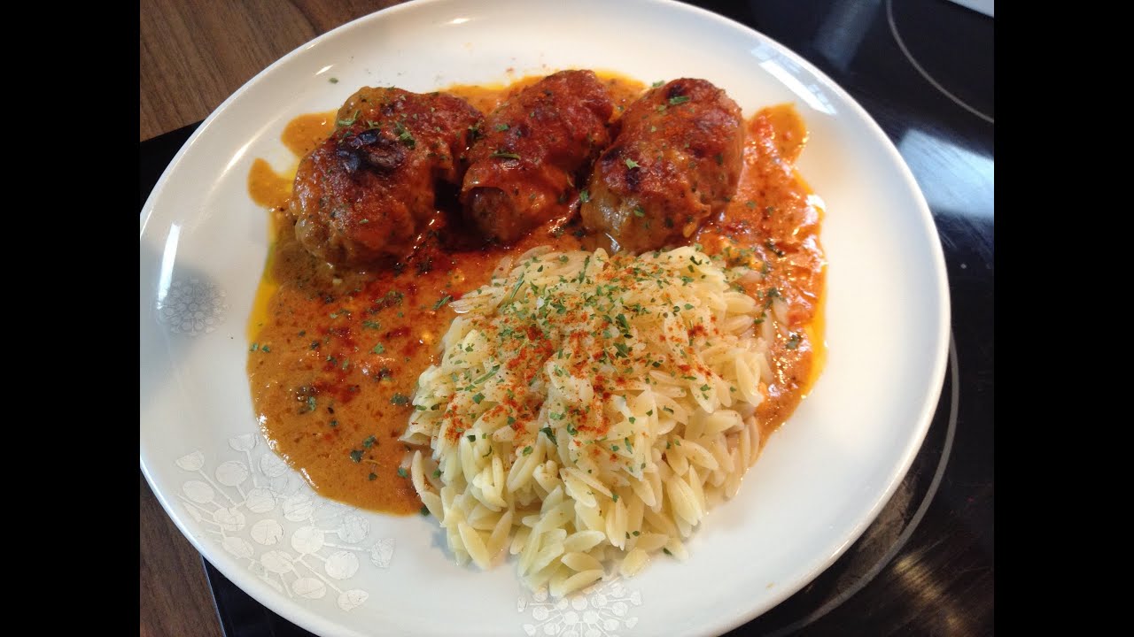 Cevapcici-Schinken-Röllchen mit Feta & Kritharaki im Monsieur Cuisine Connect - Letztes Video!!!