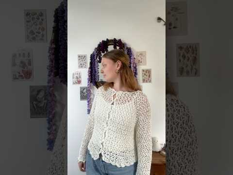 #crocheting the prettiest #crochetcardigan🤍#crochettutorial #crochetpattern #lace #cottagecore #fyp (video tutorial)