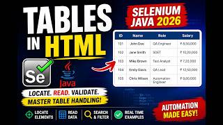 41. Tables in HTML (Selenium Java 2026)