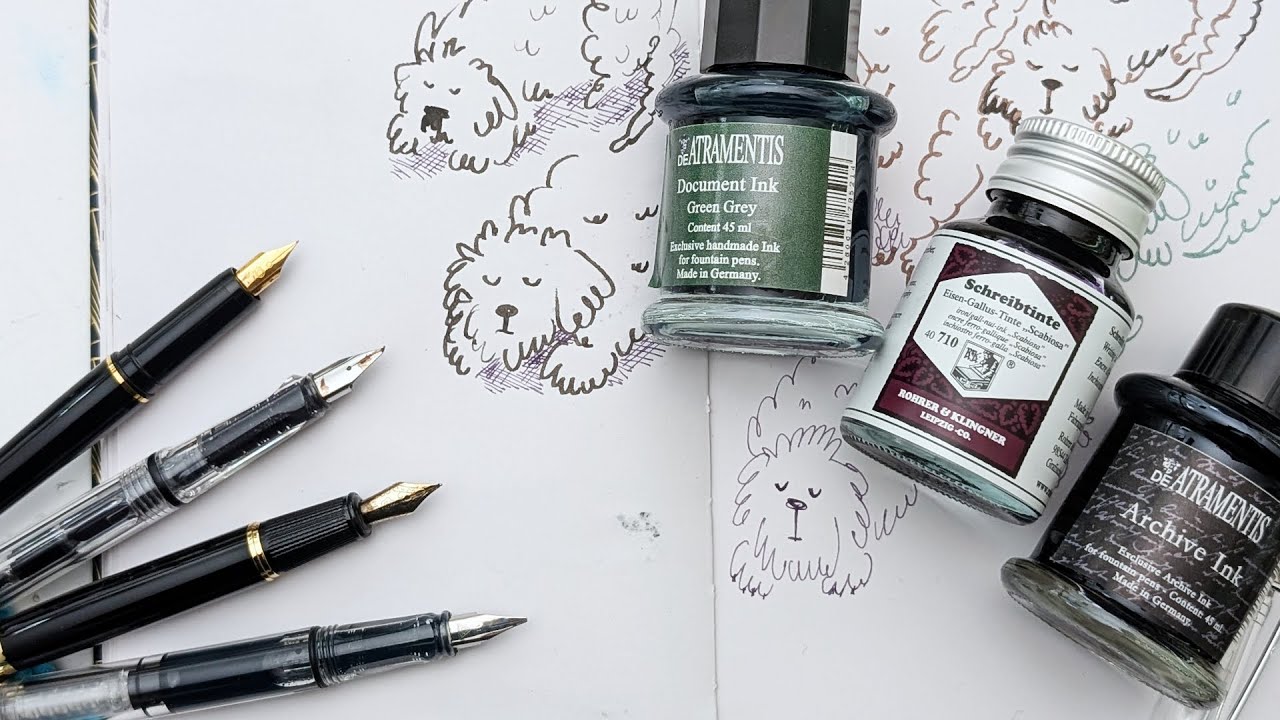 My Favourite FOUNTAIN PENS for Drawing – Cleaning & Inking & Drawing with Coloured Waterproof Inks!