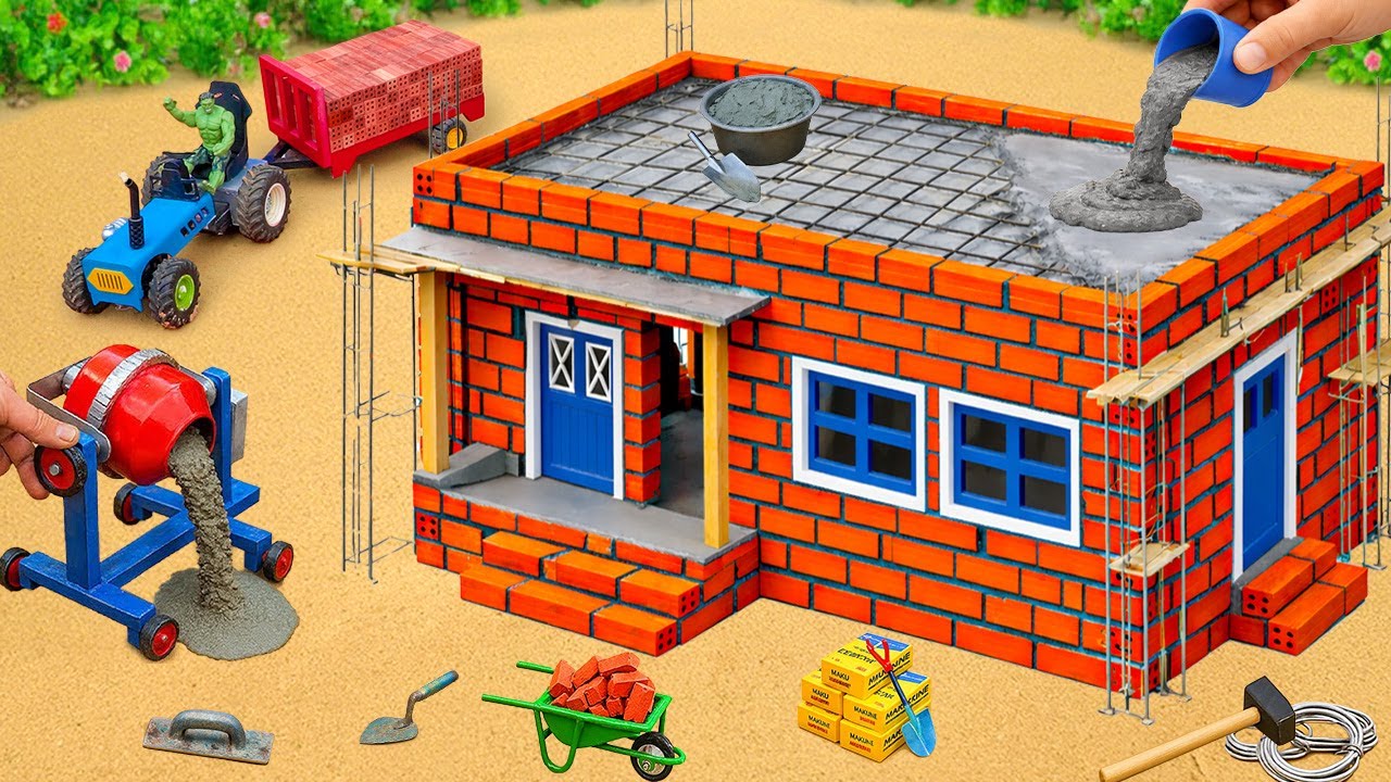 Thief Burns the Home at Midnight - DIY Mini Tractor Science Project Rebuilds a Brick Home