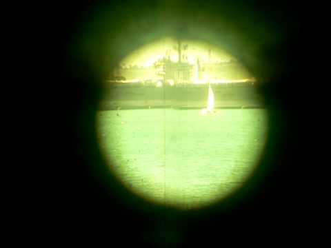 USS Nimitz as seen through a Russian submarine periscope