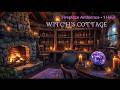 Cozy Witch's Cottage 🌙 Fireplace Crackling Sounds 1 Hour | Study & Sleep Ambience