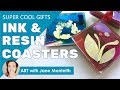 Super Cool Alcohol Ink & Resin Drink Coasters!