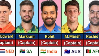 T20 World Cup 2024 - All 20 Teams Final Captains List | T20 WC 2024 All captains Name