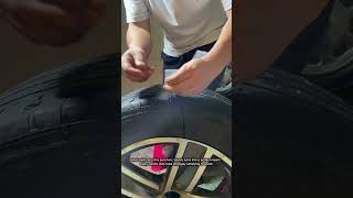 إصلاح ثقب الإطار بهذه الطريقة مُرضٍ جدًا 😮🔧