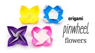 Origami Flowers Tutorial - Pinwheel Flower - Paper Kawaii