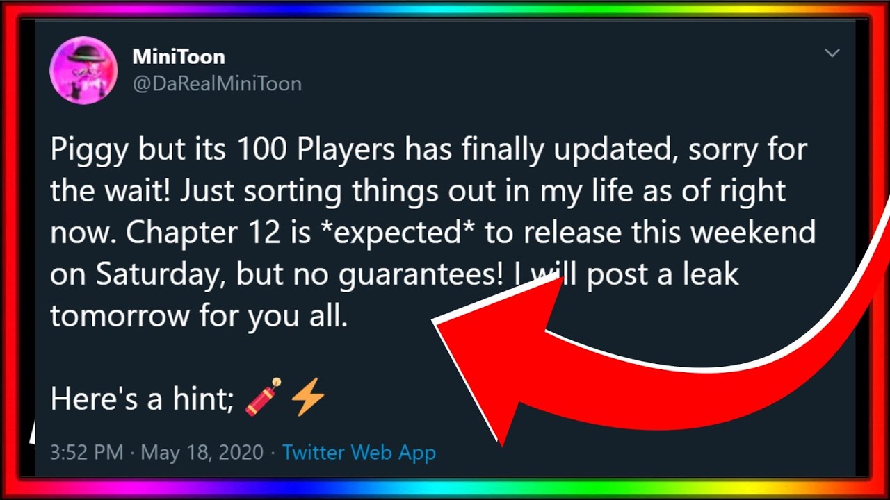 Piggy 100 Players Update Is Here Chapter 12 Release Date Youtube - roblox on twitter another hint has been revealed for the