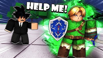 PROTECTING the WEAKEST DUMMY as LINK in Strongest Battlegrounds ROBLOX