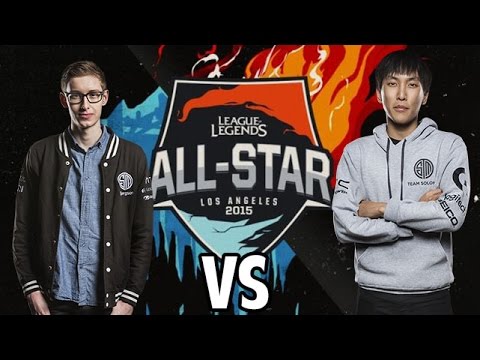 fright night Team Fire (Bjergsen) vs Team Fire (Doublelift) - Game 3 - All-Star 2015 - Day 4 - Match 1v1 - FR