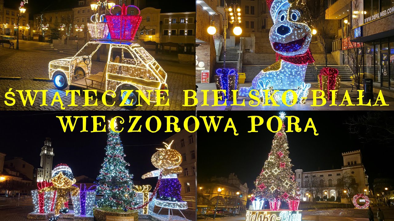 🇬🇧 🎄🌟 РОЖДЕСТВО ❄️БЕЛЬСКО-БЯЛА❄️ ВЕЧЕРОМ - ПОЛЬСКАЯ СТОЛИЦА КУЛЬТУРЫ В 2026 ГОДУ, ПОЛЬША 4K