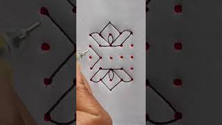 5×5 dots easy kolam | #art #dialyrangoli #rangoli #easyrangoli #muggulu #fridaykolam